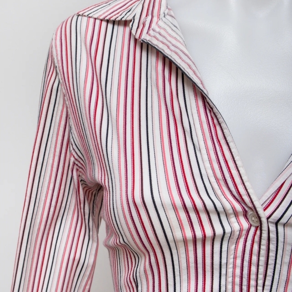 The Limited Pink and White Striped Button-Down Shirt - Picture 2 of 3